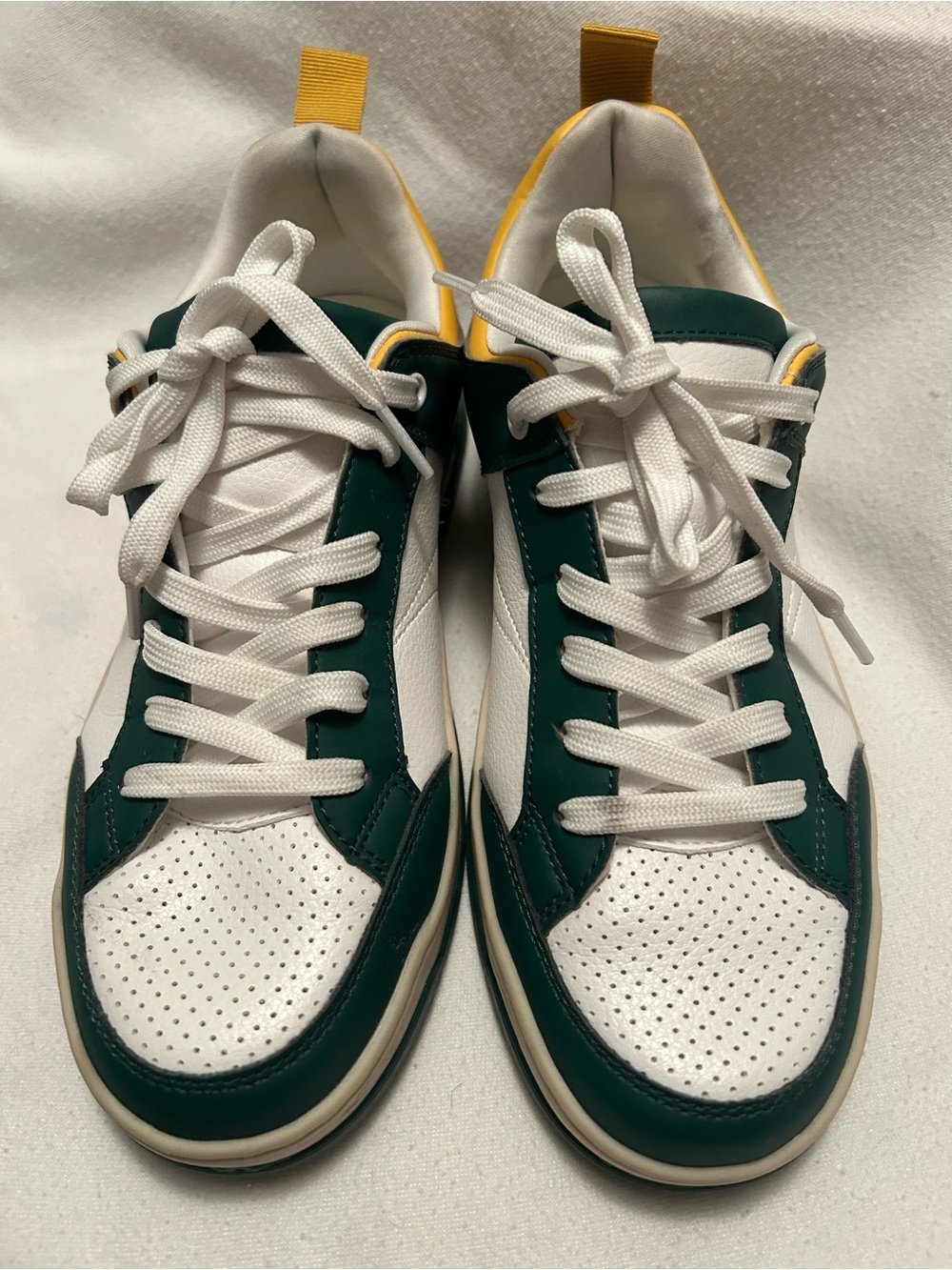 Madden Girl White, Green & Yellow Low-Top Sneakers